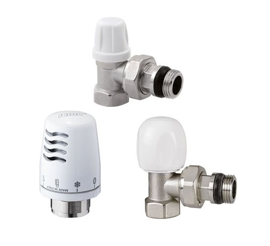 Set robinet cu cap termostat + retur ICMA 1/2 cu garnitura