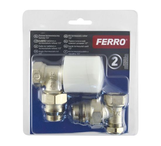 Set robinet pentru cap termostat + retur FERRO ZTB02 cu garnitura