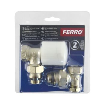 Set robinet pentru cap termostat + retur FERRO ZTB02 cu garnitura